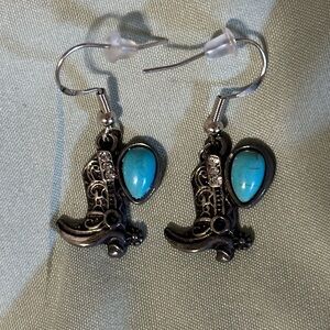 Cowboy boot earrings